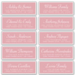 Chic Calligraphy Rose Pink Guest Address Labels<br><div class="desc">Easy to personalise, names and addresses / individual wedding address label stickers for guests. These chic, modern and simple wedding guest address labels feature your guest names in white elegant handwritten script calligraphy and modern typography on a rose pink background. Simply add your individual wedding guest names and address. Exclusively...</div>