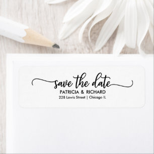 Chic Calligraphy Save The Date Return Address
