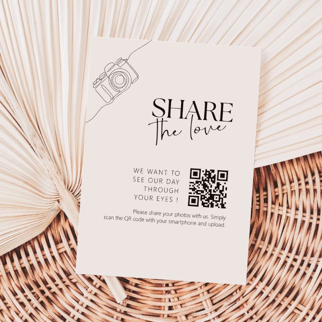 Chic Calligraphy Script Capture The Love QR code Enclosure Card (Creator Uploaded)