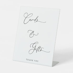 Chic Calligraphy Script Cards Gifts Thanks Wedding Pedestal Sign