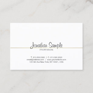 Chic Calligraphy Script Gold Design Luxe Trendy Business Card