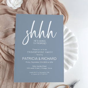 Chic Calligraphy Surprise Engagement Party Invitation