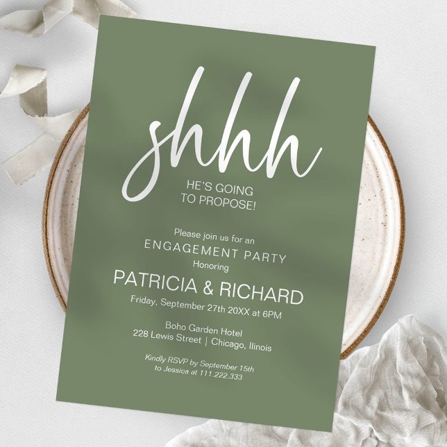 Chic Calligraphy Surprise Engagement Party Invitation (Creator Uploaded)