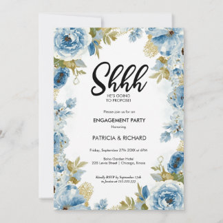 Chic Calligraphy Surprise Engagement Party Invitation