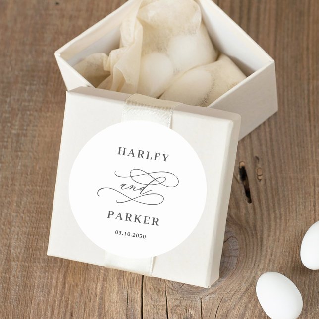 Chic Calligraphy Wedding Favour Stickers (Creator Uploaded)