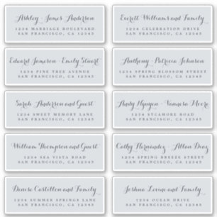 Chic Calligraphy Wedding Guest Address Labels