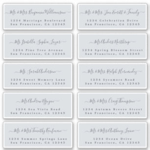 Chic Calligraphy Wedding Guest Address Labels
