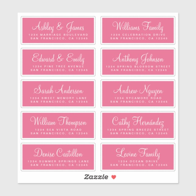 Chic Calligraphy Wedding Guest Address Labels (Sheet)