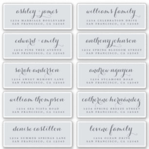Chic Calligraphy Wedding Guest Address Labels