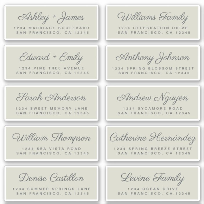 Guest address labels for wedding invitations uk