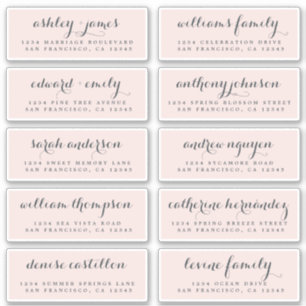 Chic Calligraphy Wedding Guest Address Labels