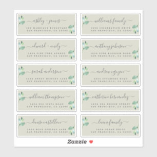 Chic Calligraphy Wedding Guest Address Labels