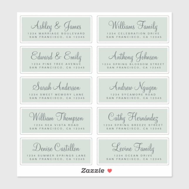 Chic Calligraphy Wedding Guest Address Labels (Sheet)