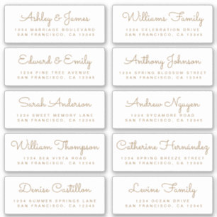 Chic Calligraphy Wedding Guest Address Labels