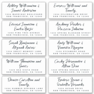Chic Calligraphy Wedding Guest Address Labels