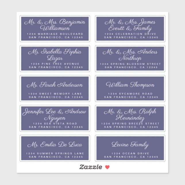 Chic Calligraphy Wedding Guest Address Labels (Sheet)