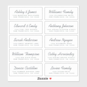 Chic Calligraphy Wedding Guest Address Labels
