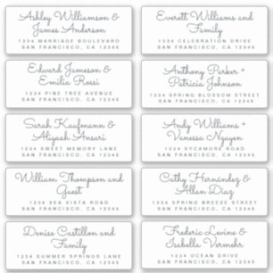 Chic Calligraphy Wedding Guest Address Labels