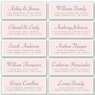 Chic Calligraphy Wedding Guest Address Labels