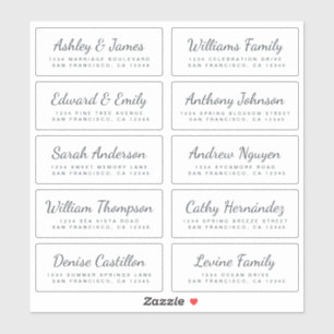 Chic Calligraphy Wedding Guest Address Labels