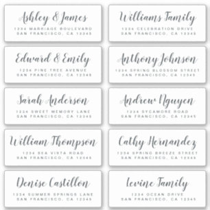 Chic Calligraphy Wedding Guest Address Labels