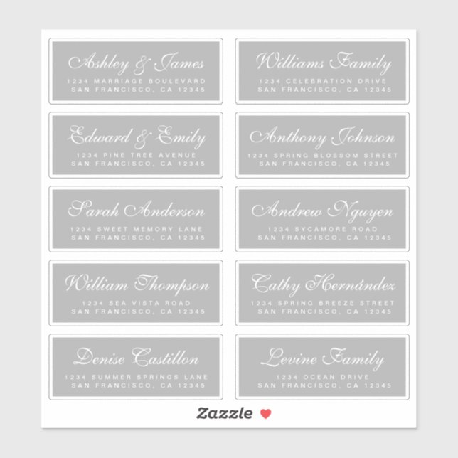 Chic Calligraphy Wedding Guest Address Labels (Sheet)