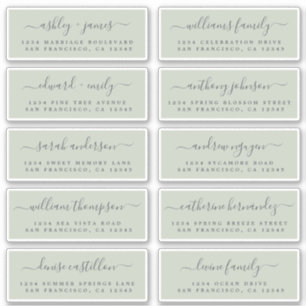 Chic Calligraphy Wedding Guest Address Labels