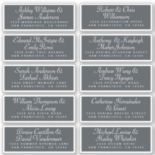 Chic Calligraphy Wedding Guest Address Labels