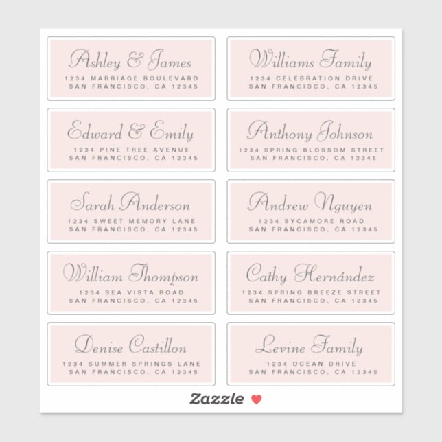 Chic Calligraphy Wedding Guest Address Labels (Sheet)