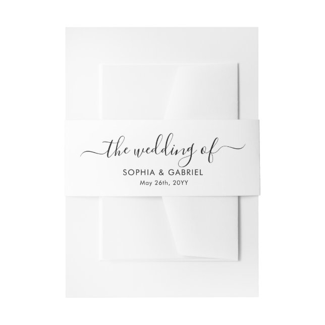 Chic Calligraphy Wedding Invitation Invitation  Invitation Belly Band (Front Example)