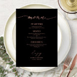 Chic Calligraphy Wedding Menu Card For Plate<br><div class="desc">A simple chic calligraphy wedding menu card for a plate, easy to personalize with your details. Check the collection for matching items. CUSTOMIZATION: If you need design customization, please get in touch with me through chat. The glitter texture is simulated; no actual glitter will use to make this menu. PLEASE...</div>