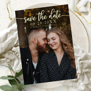 Chic Calligraphy Wedding Save The Date