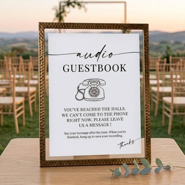 Chic Calligraphy Wedding Telephone Audio Guestbook (Creator Uploaded)