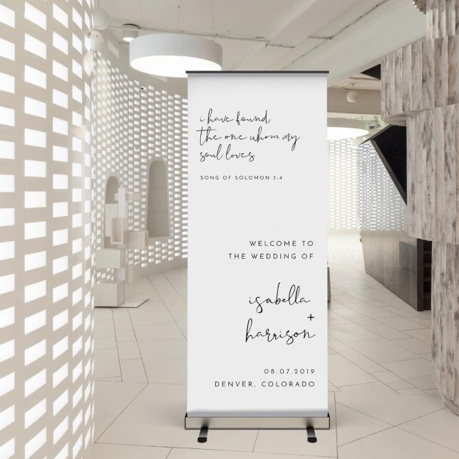 Chic Calligraphy Wedding Welcome Retractable Banne Banner (Creator Uploaded)