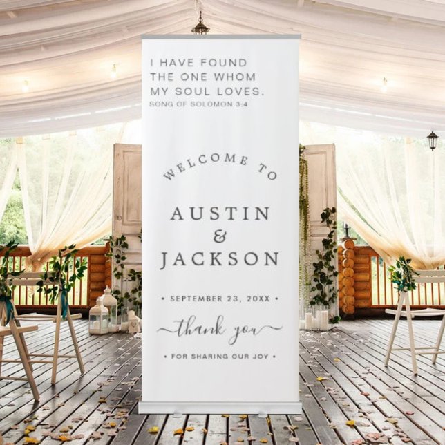 Chic Calligraphy Wedding Welcome Retractable Banne Banner (Creator Uploaded)