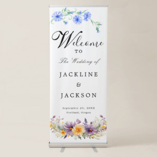 Chic Calligraphy Wedding Welcome  Retractable Banner