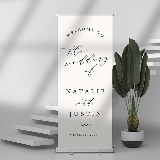 Chic Calligraphy Wedding Welcome Retractable Banner (Creator Uploaded)