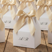 Chic CalligraphyMonogram Wedding Guest Favour Boxe