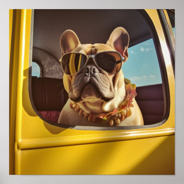 Chic Canine Elegance: Stylish French Bulldog Poste Poster (Front)