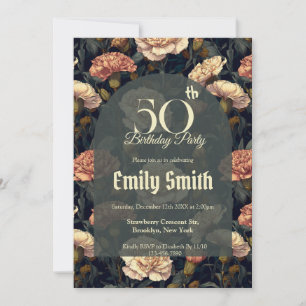 Chic Carnation Themed Party Invitation