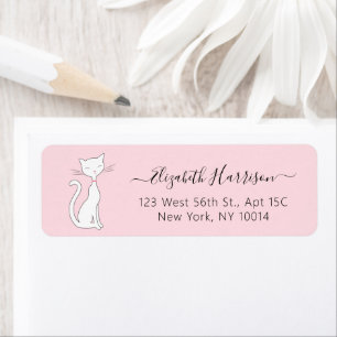 Chic Cat Pink Return Address