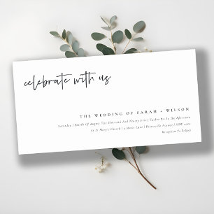 Chic Celebrate With Us Calligraphy Wedding Invite