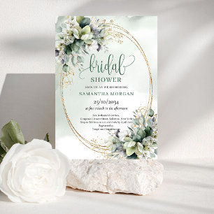 Chic Celebration Boho Gold Bridal Shower Invitatio Invitation