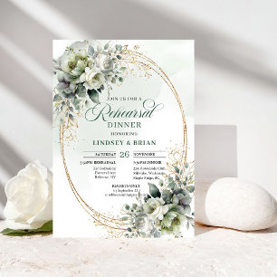 Chic Celebration Rehearsal Dinner Boho Greenery Invitation