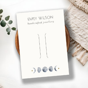 Chic Celestial Moon Watercolor Hairpin Display Business Card