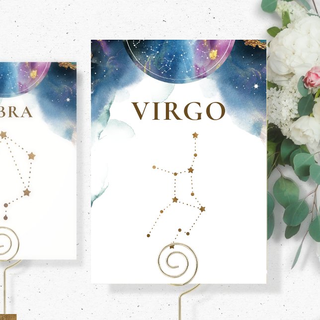 Chic Celestial Virgo Constellation Table Number (Creator Uploaded)
