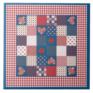 Chic Ceramic Tile: Faux-patchwork and Gingham Tile
