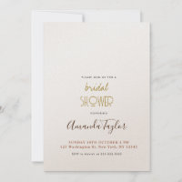 Chic Champagne Colour Minimalist Bridal Shower