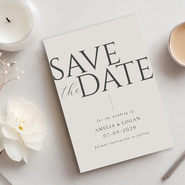 Chic Champagne Modern Minimalist Save The Date (Creator Uploaded)