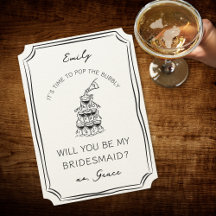 Chic Champagne Tower Bubbly Bridesmaid Proposal